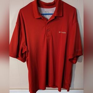 Columbia PFG Mens Short Sleeve Red Polo Shirt Size Large